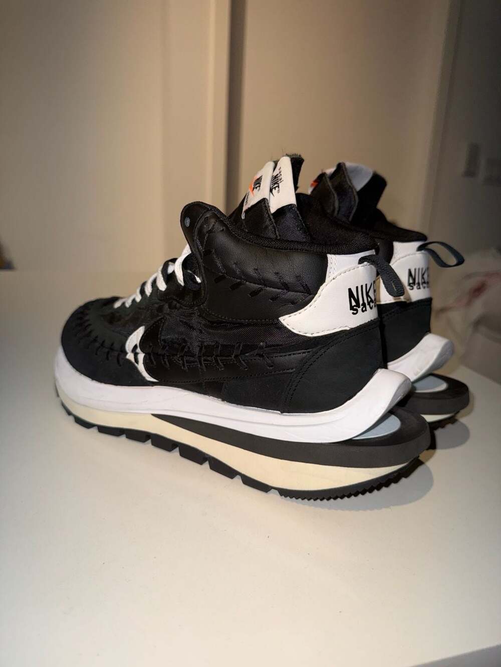 Nike x sacai x Jean Paul Gaultier VaporWaffle Black Size 10 - Picture 4 of 10
